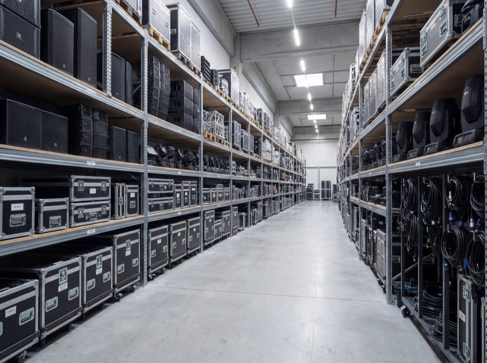 BMS Lager mit professionellem Equipment